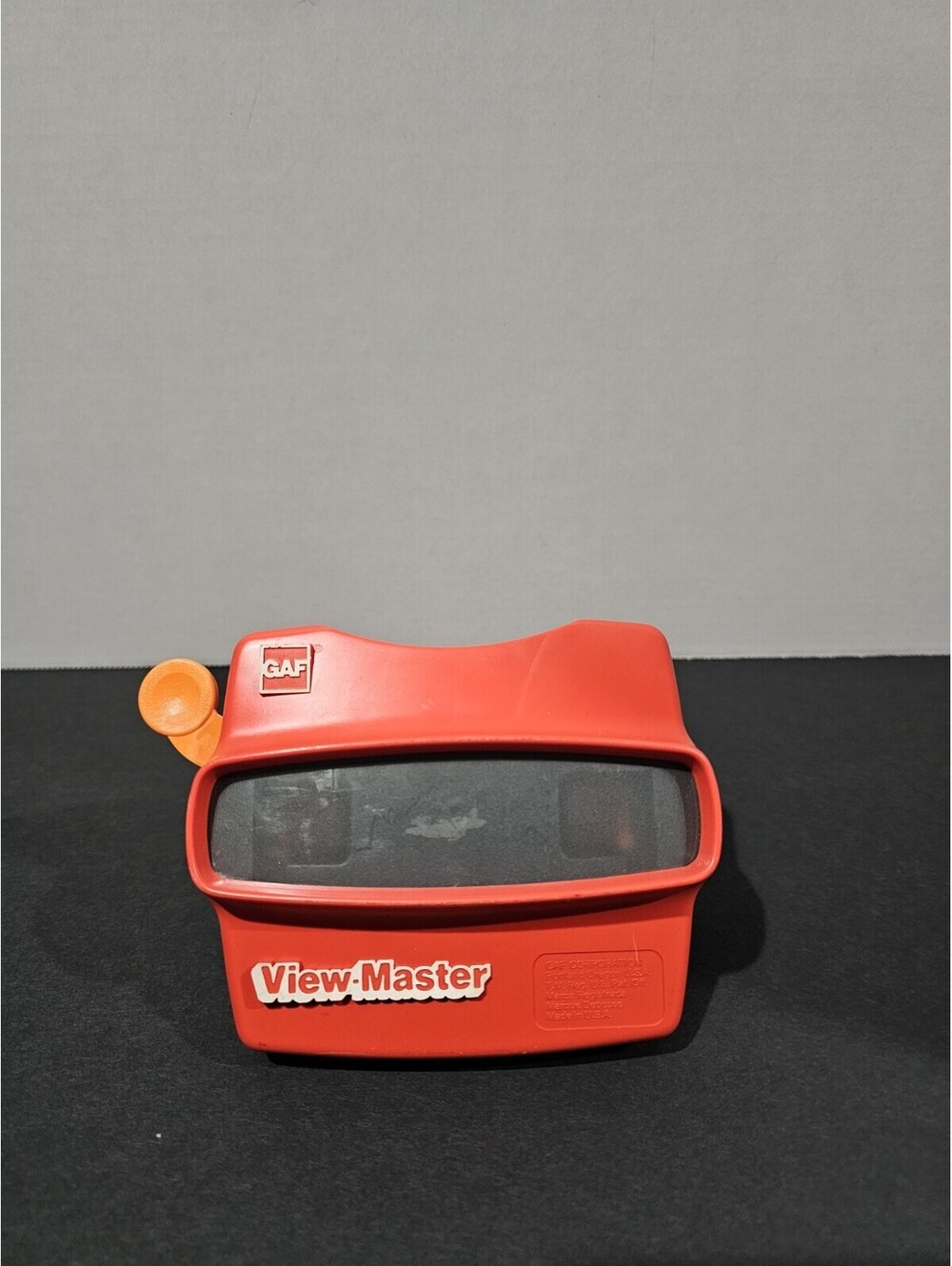 Vintage GAF View-Master Red Viewer Orange Lever 3D Stereoscope Made USA
